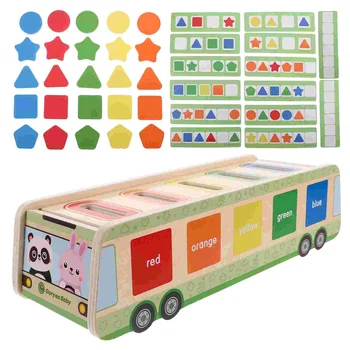 1 Takım Renk Şekil Eşleştirme Oyuncaklar Okul Öncesi öğretici oyuncaklar Ahşap Eşleştirme Kutusu Çocuk Oyuncak