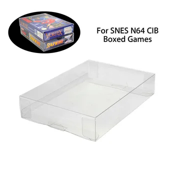 10 adet/grup Şeffaf Şeffaf PET Plastik Kutu Koruyucu Kılıf kol kapağı SNES N64 CIB Kutulu Oyunlar Kartuş Kutusu