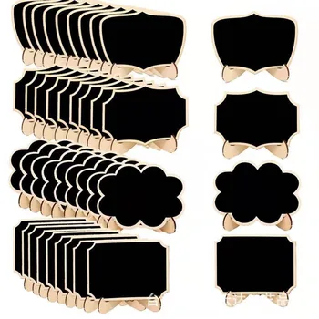 10 adet Mini Dantel şekli Kara Tahtalar Destek Mesaj Panosu Işaretleri Masa Yer Kartı Işaretleri Ev Doğum Günü Düğün Parti