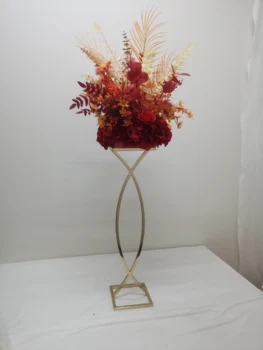 10 ADET Çiçek Vazo zemin vazoları Sütun Standı Metal Yol Kurşun Düğün Centerpiece Geometrik Pot Masa Raf Ev Olay Dekor İçin
