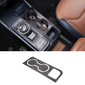 2022 Ford Maverick için yumuşak karbon fiber stil araba styling Araba merkezi kontrol bardak tutucu paneli sticker araba iç aksesuarları