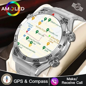 2023 Yeni NFC EKG+PPG Bluetooth Çağrı Smartwatch GPS İzci Hareket Bilezik Spor Huawei Saatler Ultimate Akıllı İzle erkekler