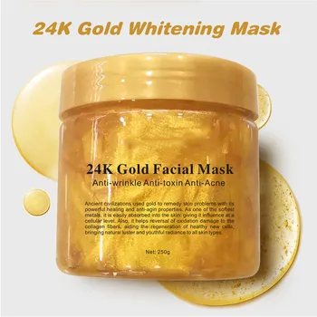 24 k Altın Yüz Maskesi Altın Anti-akne Tedavisi, Anti-kırışıklık Şifa ve Beyazlatma Nemlendirici için Yüz Kadın Cilt Bakım Ürünleri