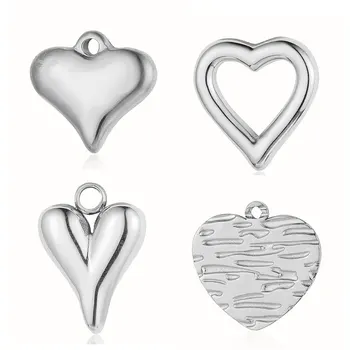 3 adet / grup Hollow Kalp Ayna Cilalı 316 Paslanmaz Çelik DIY Charm Anahtar Sonsuz Aşk Takı Kolye Kolye