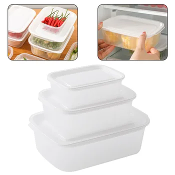 3 adet Şeffaf Buzdolabı Depolama Yemek Gıda Konteyner Taze saklama kutusu Buzdolabı Dolabı Organizatör Mutfak Depolama Araçları
