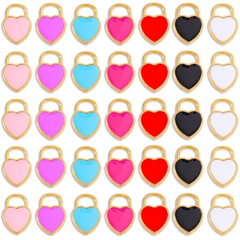 30 Adet 13*9MM Renkli Aşk Kalp Emaye MİNİ Kolye Takı Yapımı için DIY Küpe Kolye Kolye Aksesuarları Toptan