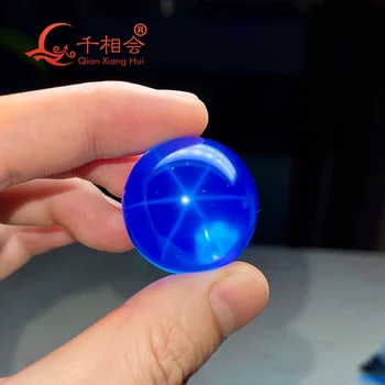 30mm büyük boy Şeffaf yapay yıldız safir mavi renk küre şekli top şekli korindon deliksiz gevşek taş