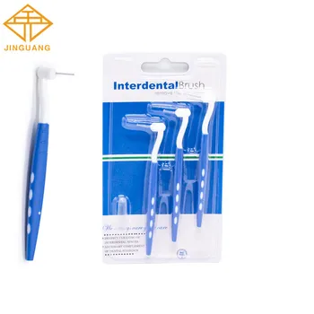30X3 adet / paket=90 adet L şeklinde Ortodonti Parantez İnterdental Fırça Temiz Dişler Arasında Yumuşak Mini Diş Fırçası Temizleme