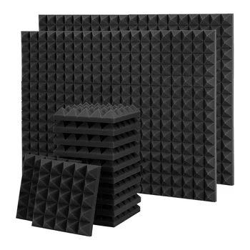 36 Paket Piramit Akustik Köpük,9. 8X9. 8X2 İnç Ses Geçirmez Köpük,ses Emici Panel Duvar, Stüdyo, Ev ve