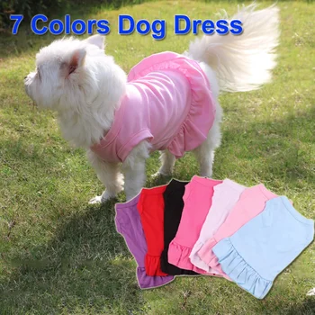 4 Boyutları Pet Köpek Prenses Elbiseler Köpek T-shirt Elbise Etek Küçük Köpek Kedi Elbiseler Yaz Chihuahua Kostüm Yelek Shi