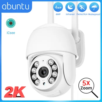 4MP 2K Wifi PTZ Kamera 5x Dijital Zoom İnsan Algılama Otomatik İzleme IP Kamera Renkli Gece Görüş ev güvenlik kamerası İCsee App