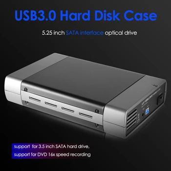 5.25 inç harici sabit disk Muhafaza USB3.0/2.0 SATA 8TB harici sabit disk kutusu 16 Hız Kayıt SSD HDD sabit disk Kutusu