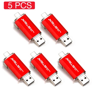 5 ADET / GRUP Tip-C Akıllı Telefon USB Flash sürücü 32GB 64GB 128GB Metal Kalem Sürücüler Toptan Özel Logo Bellek Sopa Gerçek Kapasite