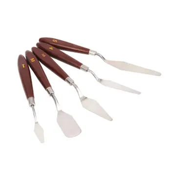 5 ADET Karışık palet bıçağı Boyama Paslanmaz Çelik Kazıyıcı Spatula Sanat Malzemeleri Sanatçı Tuval Yağlı Boya Renk Karıştırma /