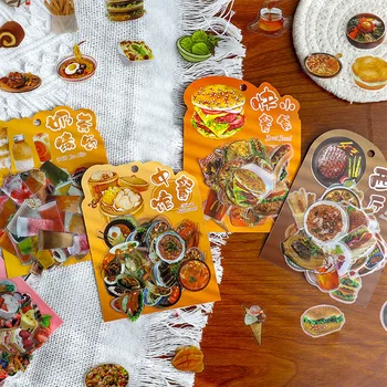 50 adet / grup Kawaii Karalama Defteri Sticker Gıda Festivali Scrapbooking Malzemeleri günlüğü Planlayıcısı Dekoratif El Sanatları Kırtasiye Sticker