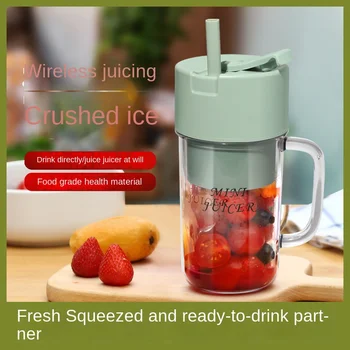 60/2000 Küçük ev sıkacağı taşınabilir elektrikli meyve sıkacağı çok fonksiyonlu meyve suyu fincanı 10 bıçaklı buz kırıcı smoothie kupası