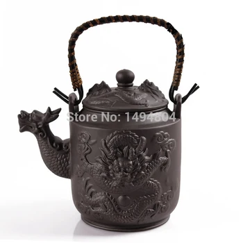 760 ML çin mor kil ejderha çay potu su ısıtıcısı Zisha Kung Fu demlik hakiki büyük kapasiteli sıcak satış 16