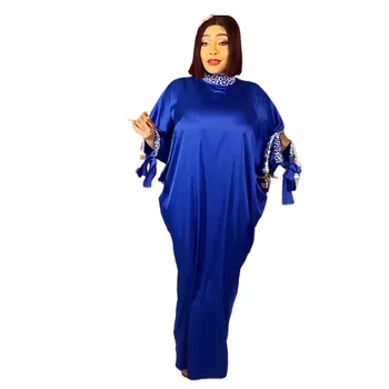 Afrika Artı Boyutu boncuk elbise Kadınlar için 2023 Yeni Rahat Düz müslüman çarşaf islami Giyim Elbise Zarif Bayanlar Parti Maxi Elbise