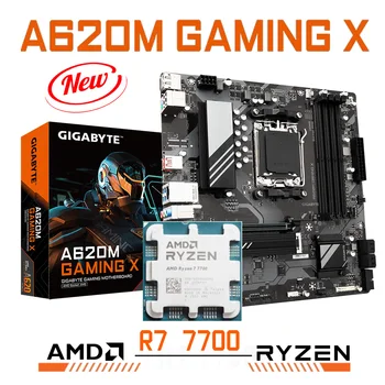 AMD A620 Gigabyte A620M OYUN X DDR5 Anakart Soketi AM5 128GB M. 2 Anakart AMD Ryzen 7 7700 İşlemciler CPU Combo YENİ