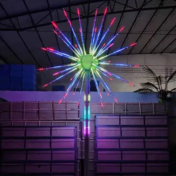 Açık hava bahçe dekorasyonu LED havai fişek ışık yılbaşı ağacı 20 adet dalları renkli değişen peyzaj lambası
