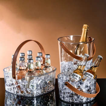 Bar buz kovası Taşınabilir kaplanmamış içecek bira kovası Soğutmalı depolama buz kovası Bira kırmızı şarap buz kovası şampanya