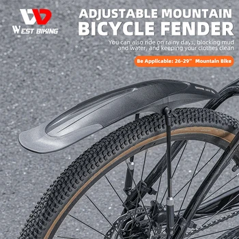 Batı BİSİKLET Bisiklet Çamurluk 26-29 İnç Genişletmek Dağ Bisikleti Çamurluk Ön Arka Lastik Tekerlek Kanatları çamurluk Bisiklet Aksesuarları