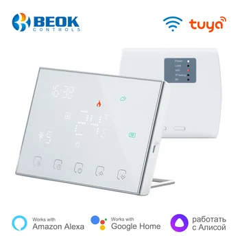 Beok Tuya Akıllı Wifi Termostat Kablosuz sıcaklık kontrol cihazı Gaz Kazanı Yerden Isıtma Odası Regülatörü Yandex Alice Alexa