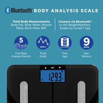 Bluetooth Vücut Analizi banyo tartısı, Önlemler Vücut Yağ, Vücut Su, Kemik Kütlesi, Kas Kütlesi ve BMI WW930XF Hidroponik kule sy