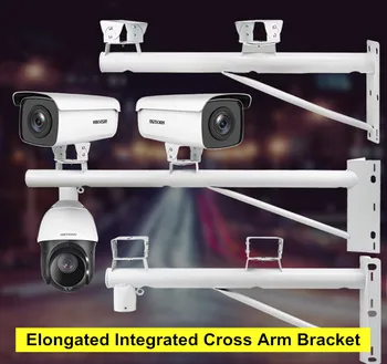 CCTV Gözetim Kamera Standı Metal Uzun Kol Kutup / Köşe / Duvar Montaj Braketi Monitör Tutucu 2 veya 3 Güvenlik Kamera Kurulum