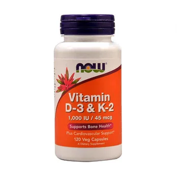 D-3 ve K-2 Vitamini 1.000 Iu/45 mcg, Kemik Sağlığını Ve Kardiyovasküler Desteği Destekler 120 Sebze Kapsülü
