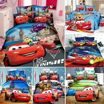 Disney Nevresim Setleri McQueen Arabalar Yatak Takımları Çarşaf Yastık Kılıfı Tek e n e n e n e n e n e n e n e n e n e Boyutu Yatak Odası Dekorasyon Çocuk çocuk Hediye