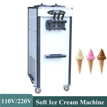 Dondurma yapma makinesi Durak 3 Tatlar Beş Renk Paslanmaz Çelik Dondurma Makinesi Mutfak Aletleri