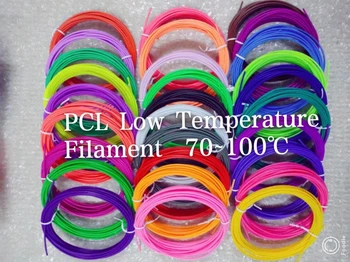 Düşük Sıcaklık 3D Kalem PCL Filament Vakum paketleme 1.75 MM, Baskı sıcaklığı: 70 ~ 100℃, 50M 100M