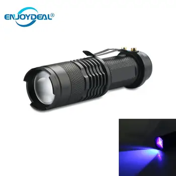 enjoydeal Mini Taşınabilir UV Ultra Parlak LED el feneri Torch Menekşe El Feneri ışıklı fener Lambası Klip ile Dış Aydınlatma İçin