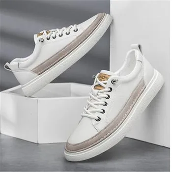 Erkek Ayakkabı erkek deri sneakers Nefes Erkek Tasarımcı Moda İngiliz Tarzı Rahat deri ayakkabı 2023 Yeni