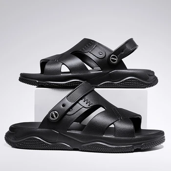 Erkek Sandalet Terlik Yaz Açık Sandalet Erkekler bahçe ayakkabısı Plaj Ayakkabısı Nefes Erkek kaymaz banyo terlikleri Katır 39-44