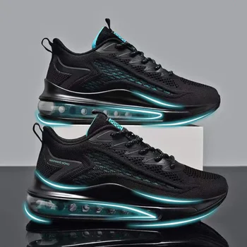 Erkekler Rahat hava yastığı koşu ayakkabıları Rahat Erkek 2023 Sonbahar Yeni Örgü Nefes Işık Yumuşak Spor Ayakkabı