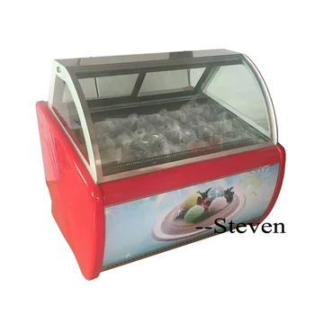 Fabrika fiyat-22 derece 950 W 14 tavalar dondurma ekran dondurucu dondurma dondurucu dolabı / mini dondurma tepesi ekran dondurucu