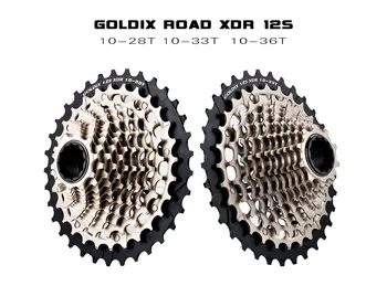 GOLDIX Xdr 12 Hız Kaseti 12 s Bisiklet Dişli 10-28 T/33 T/36 T CNC Çelik Bisiklet Freewheel Ultralight 12 v Yol Bisikleti Çakıl
