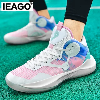 IEAGO Erkekler basketbol ayakkabıları Yüksek Top Sneakers Kadınlar Rahat Yürüyüş Spor spor ayakkabıları