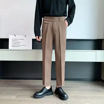 Ingiliz Tarzı Sonbahar Yeni Düz Renk İş günlük pantolon erkek İnce Çok Yönlü Resmi Ofis Pantolon Düz Takım Elbise Pantolon Y12