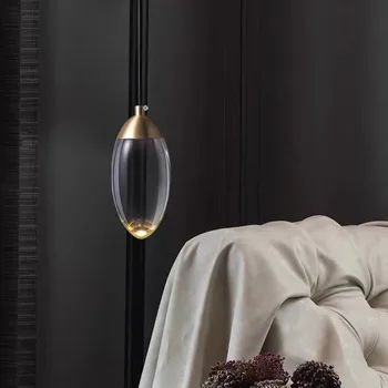 Iskandinav kolye lambaları topu LED Modern Pirinç kristal Kolye Lamba yatak odası başucu bar koridor restoran trompet lambası