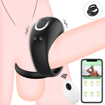 Kablosuz Silikon Titreşimli Penis Halka Seks Oyuncakları Erkekler İçin Yetişkin Çift Gecikme Boşalma Erkek Masturbator Makinesi Uzaktan Kumanda