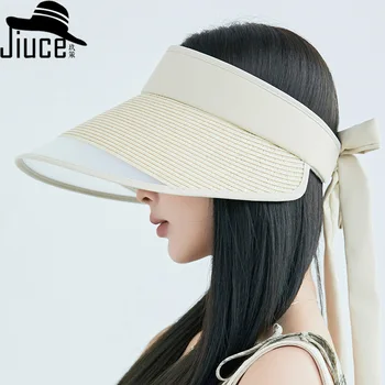 Kadınlar için Güneş Şapkaları - Ek Güneşten Korunma ve Stil için Örgü Detaylara Sahip Yüksek Kaliteli Hasır Şapka