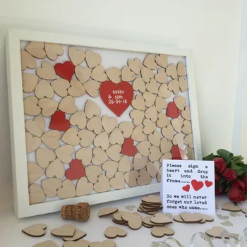 Kalpler Benzersiz Düğün Dekorasyon Rustik Tatlı Düğün ziyaretçi defteri Düğün Dilek Banka Kalpler posta kutusu 3D Ziyaretçi defteri ahşap kutu