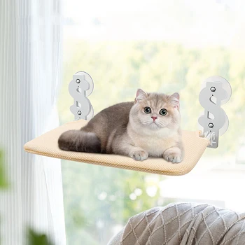 Kedi Hamak Vantuz Katlanır Balkon Yatak Asılı Cam Sepet Küçük Orta Kedi İçin Dayanıklı Çelik Çerçeve Pedi Pet Malzemeleri