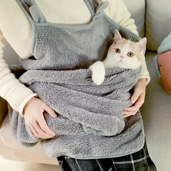 Kedi Yavrusu Yumuşak Sıcak Göğüs Taşıyıcı Cep Eller Serbest omuzdan askili çanta Vücut Ön Kedi Sling Taşıma Çantası evcil hayvan taşıyıcı Sırt Çantası