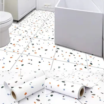 Kendinden yapışkanlı vinil Kağıt Su Geçirmez ve Aşınmaya Dayanıklı Tuvalet Mutfak Zemin Yenileme Duvar Kağıdı Kalınlaşmış PVC zemin stickerı