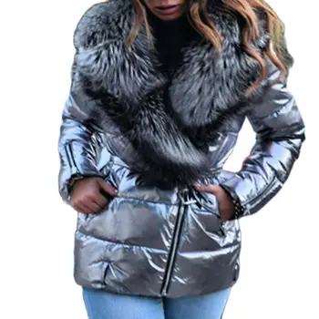  Kirpi kadın ceketi Yan Cepler Kalınlaşmak Sıcak Faux Kürk Rahat Palto Bayan Rahat Termal Ceket Ceket