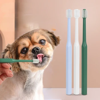 Köpek Diş Fırçası Parmak Diş Fırçası Yumuşak Fırçalama Köpekler Kediler Diş Temizleme Spreyi Koruma 360 Derece Ağız Bakımı İçin Pet